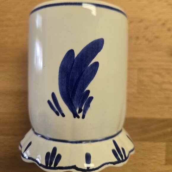 Vintage Blue Delft Made in Holland Handpainted Small Posy Vase Cup - Picture 2 of 8